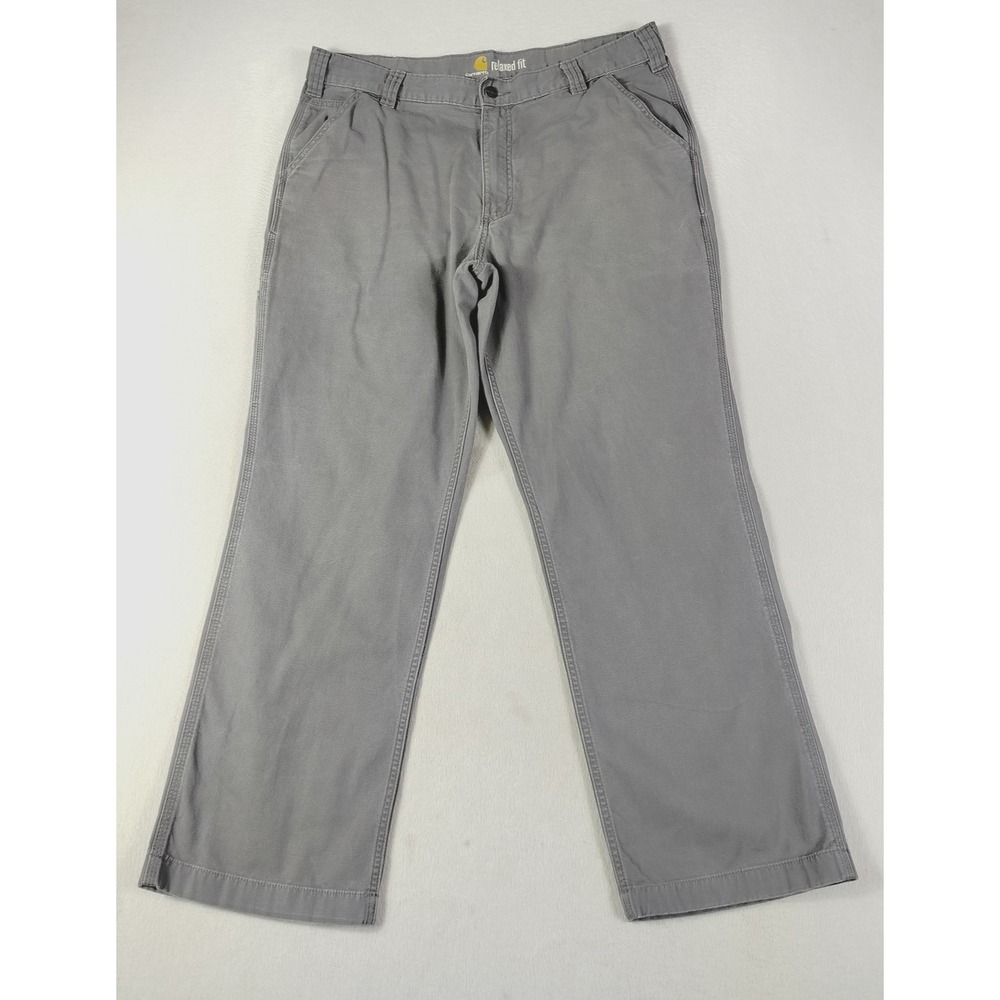 Carhartt‎ Carpenter Pants Mens 38x30 Gray Relaxed Fit Canvas Workwear Stretch